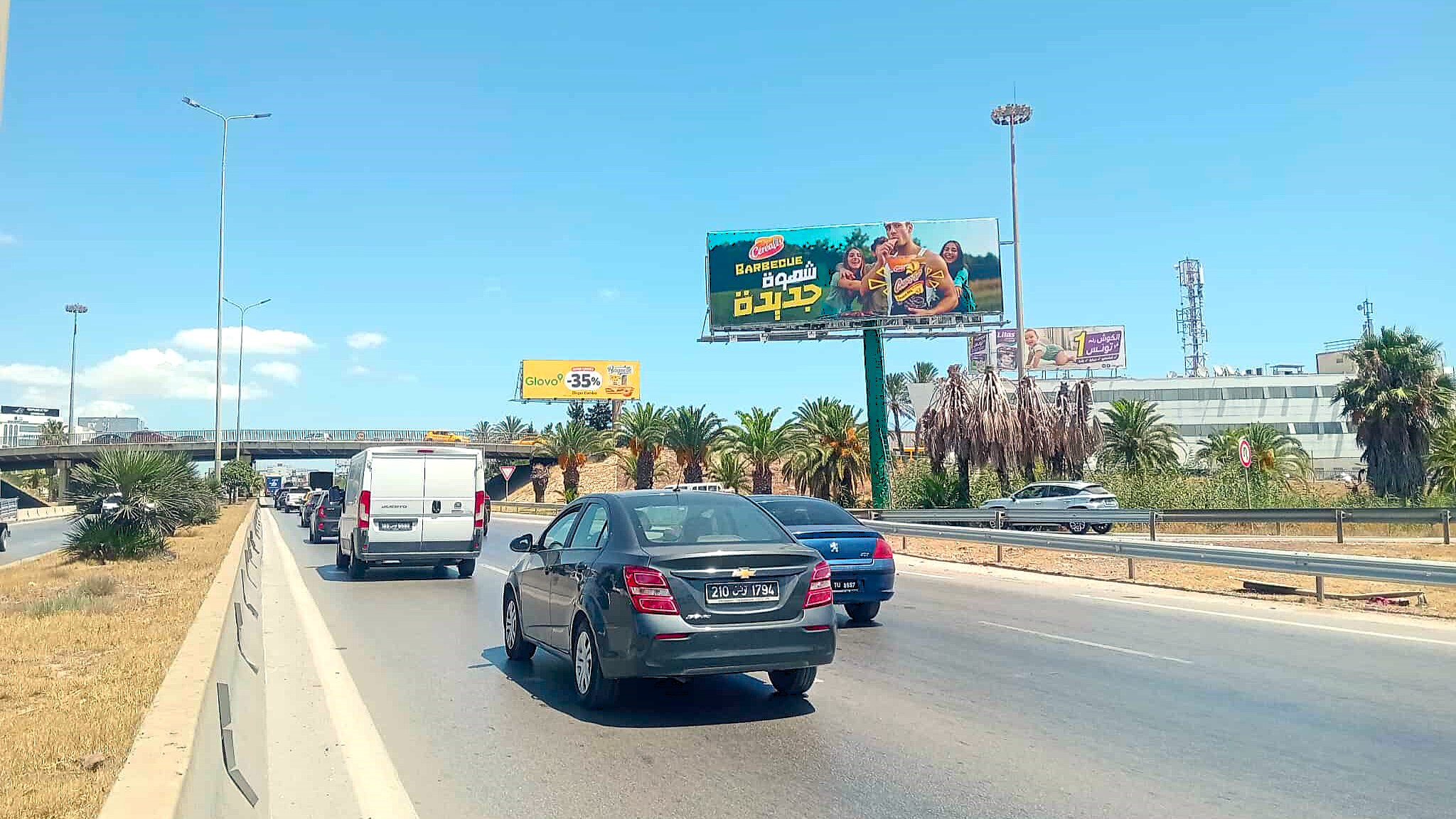 UV32 - Niveau Foire Charguia 1 et échangeur Centre Urbain Nord et Cité Olympique, direction Aéroport, Route X, Géant, Bizerte