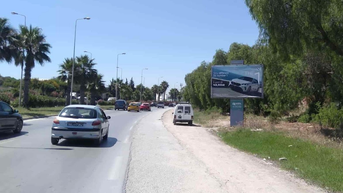 V55 - Rond-point Marsa Les Pins, Maalga, Sidi Daoud, niveau Dar Bouraoui, direction Carthage, Jardins de Carthage, Le Kram